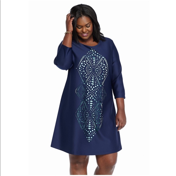 Tiana B. Dresses & Skirts - TIANA B. Brand Blue Laser Cut Shift Dress